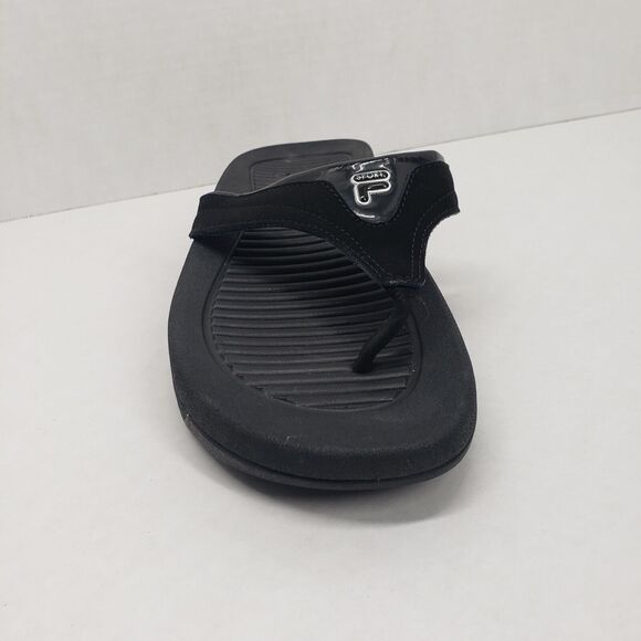 Fila Flip Flop Sandals Women 10 Black Chunky Casual Vacation Walk-N-Sculpt Beach - Picture 9 of 14